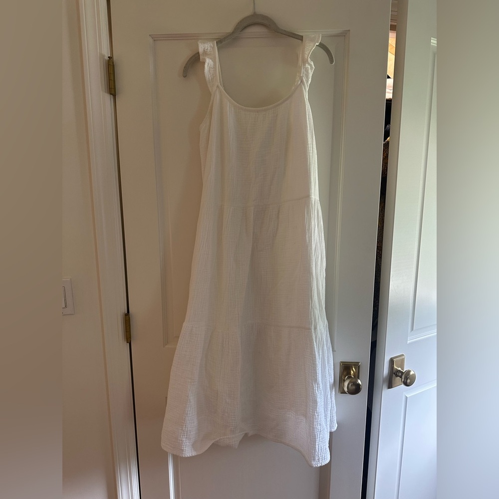 Rails White Gauze V-Neck Sundress